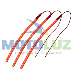 CINTA CORREDIZA LUZ ROJO DE 30 CM - Repuesto de moto marca MOTOLUZ en Moto Luz Perú