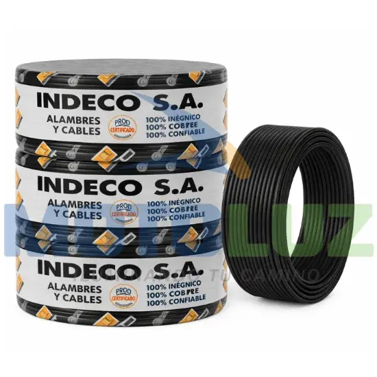 CABLE INDECO #18 COLOR -NEG marca MOTOLUZ para moto | Moto Luz Perú