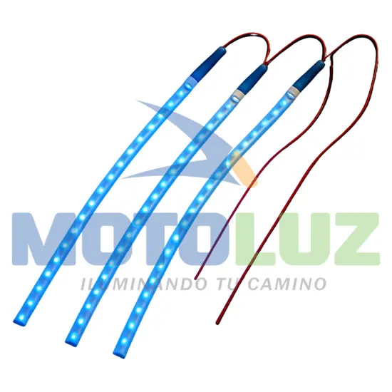 CINTA CORREDIZA LUZ AZUL DE 30 CM marca MOTOLUZ para moto | Moto Luz Perú