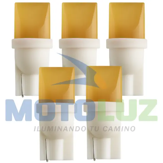 FOCO LAGRIMA T10 3D AMBAR marca MOTOLUZ para moto | Moto Luz Perú