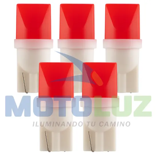 FOCO LAGRIMA T10 3D ROJO marca MOTOLUZ para moto | Moto Luz Perú