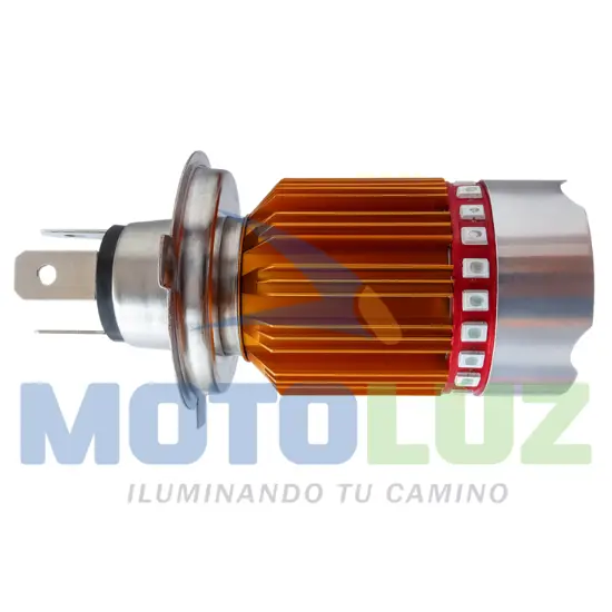 FOCO PAYASO DE 4 LEDS H4 - SIN COBERTOR marca MOTOLUZ para moto | Moto Luz Perú