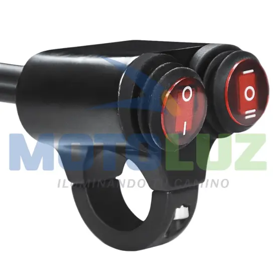 INTERRUPTOR DOBLE (3 GOLPES) - (2 GOLPES) - BASE METAL JLD 10-2 marca MOTOLUZ para moto | Moto Luz Perú