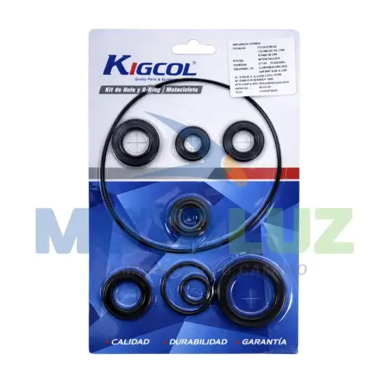KIT DE RETENES C100/110 (9 PIEZAS) - KIGCOL marca MOTOLUZ para moto | Moto Luz Perú