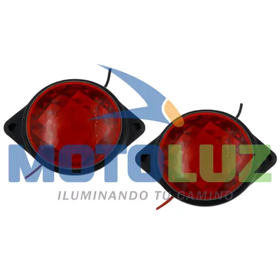LATERAL REDONDO CON PUNTAS - ROJO - 24V marca MOTOLUZ para moto | Moto Luz Perú