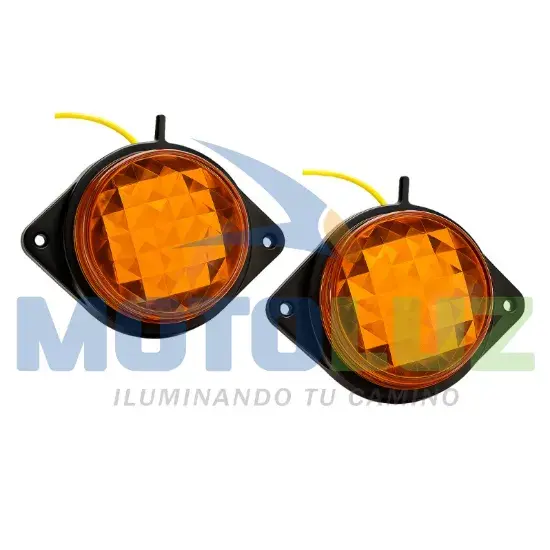 LATERAL REDONDO CON PUNTAS - AMBAR - 24V marca MOTOLUZ para moto | Moto Luz Perú