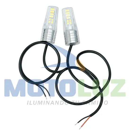 PAR DE FARITOS CON BASE ESPEJO MULTICOLOR Y MULTIFUNCION marca MOTOLUZ para moto | Moto Luz Perú