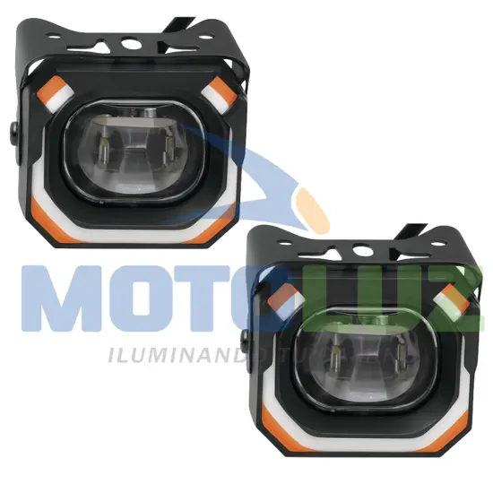 PAR DE FUEGO BRILLANTE LUZ BLANCA Y AMBAR - DOBLE ARO DE ANGEL marca MOTOLUZ para moto | Moto Luz Perú