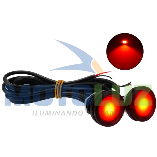 PAR DE OJOS DE ÁGUILA ROJO LUZ FIJA Y CORTADORA 12 VOLTIOS marca MOTOLUZ para moto | Moto Luz Perú