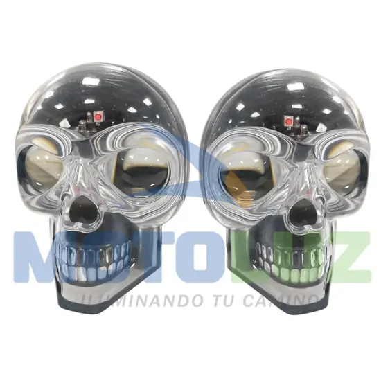 PAR FARITOS CALAVERA HP 06 TRANSPARENTE - 12V marca MOTOLUZ para moto | Moto Luz Perú