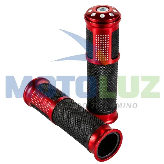 PAR DE MANUBRIOS UNIVERSAL ROJO marca MOTOLUZ para moto | Moto Luz Perú