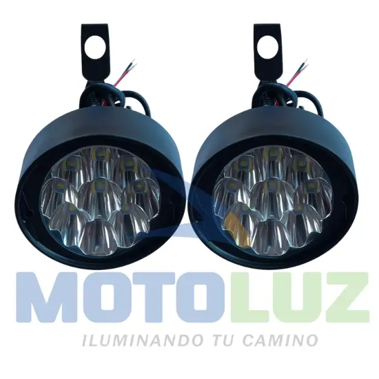 PAR MINI FAROS OVALADOS 9 LEDS marca MOTOLUZ para moto | Moto Luz Perú