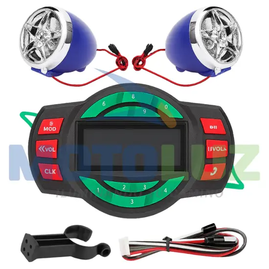 RADIO MP3 CON BLUETOOTH 528 marca MOTOLUZ para moto | Moto Luz Perú