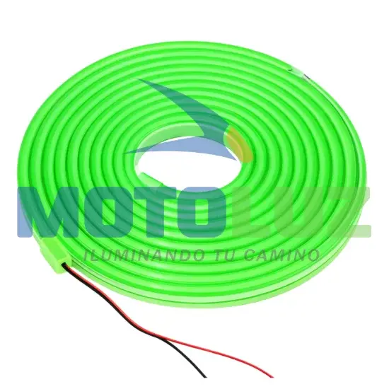 ROLLO DE CINTA NEON DE 5 METROS - VERDE marca MOTOLUZ para moto | Moto Luz Perú